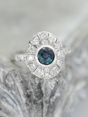 14K Deco Daniella Sapphire Ring