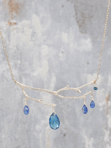 Enchanted London Blue Topaz and Kyanite Fairy Branch Necklace