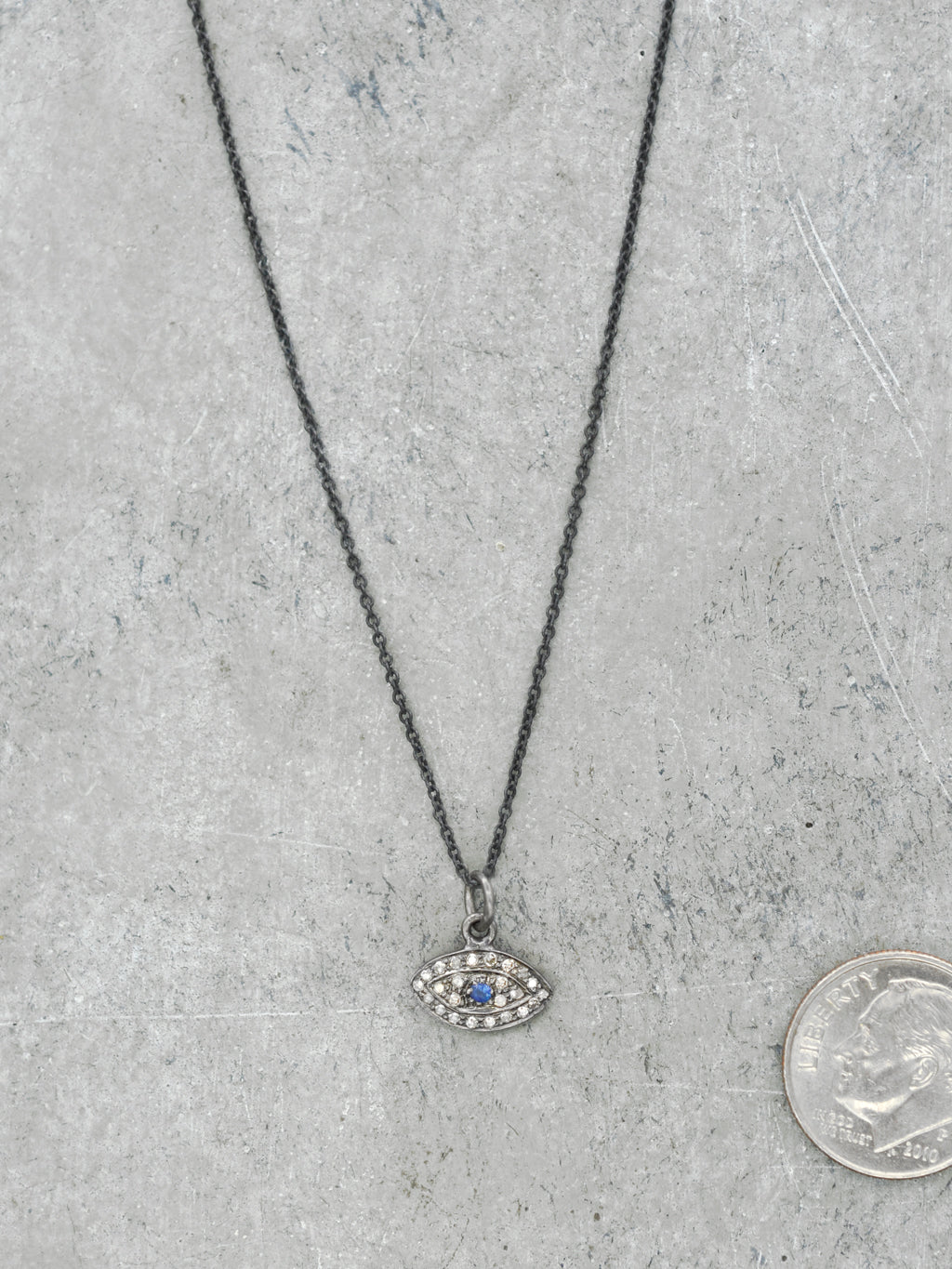Sapphire + Diamond Evil Eye Necklace