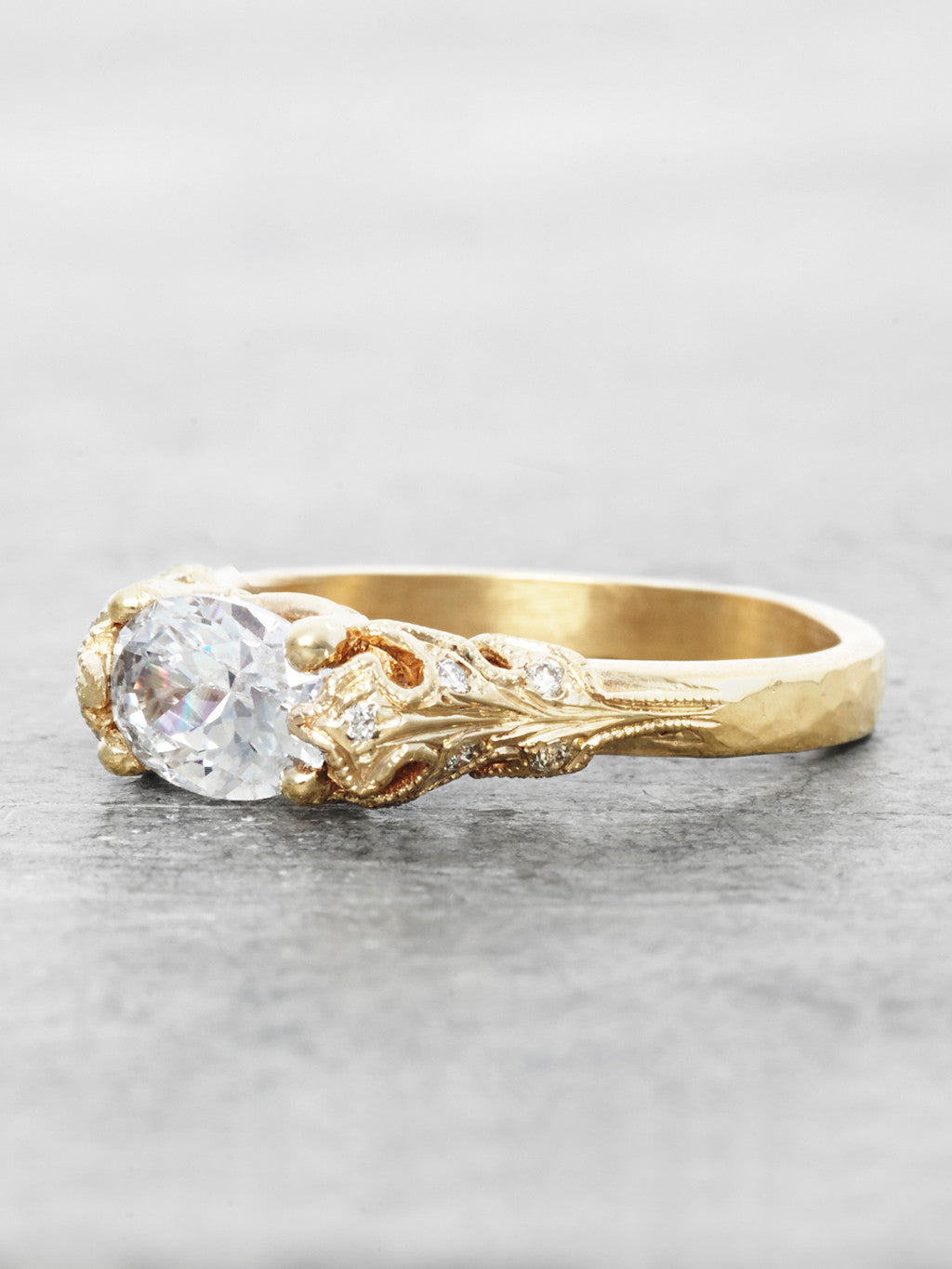 The Bethany Leaf Ring- flat view
