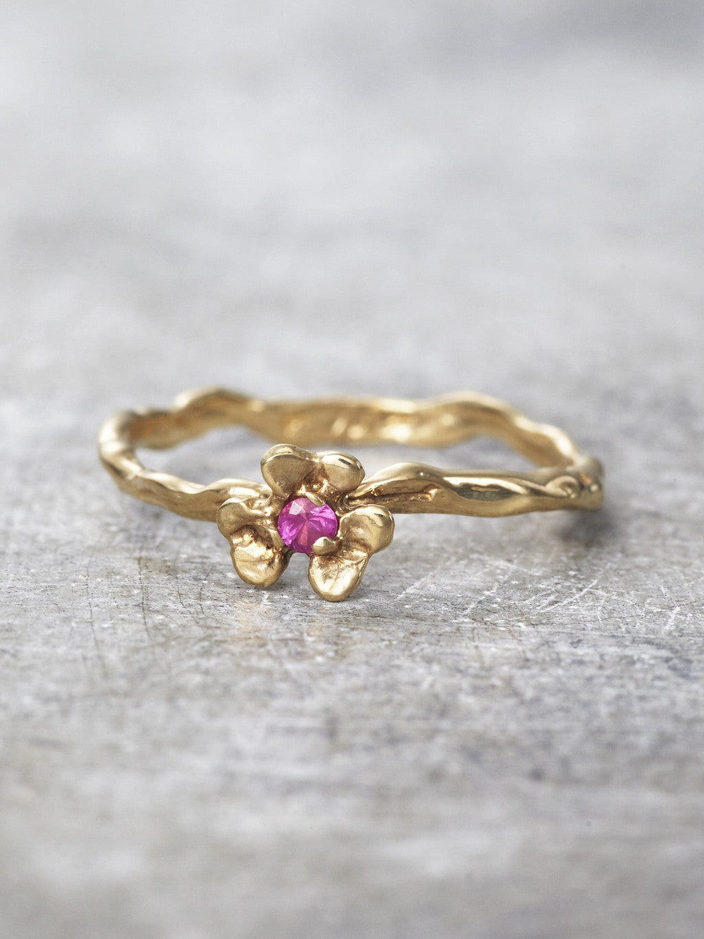 Ruby Clover Branch Ring - LUNESSA