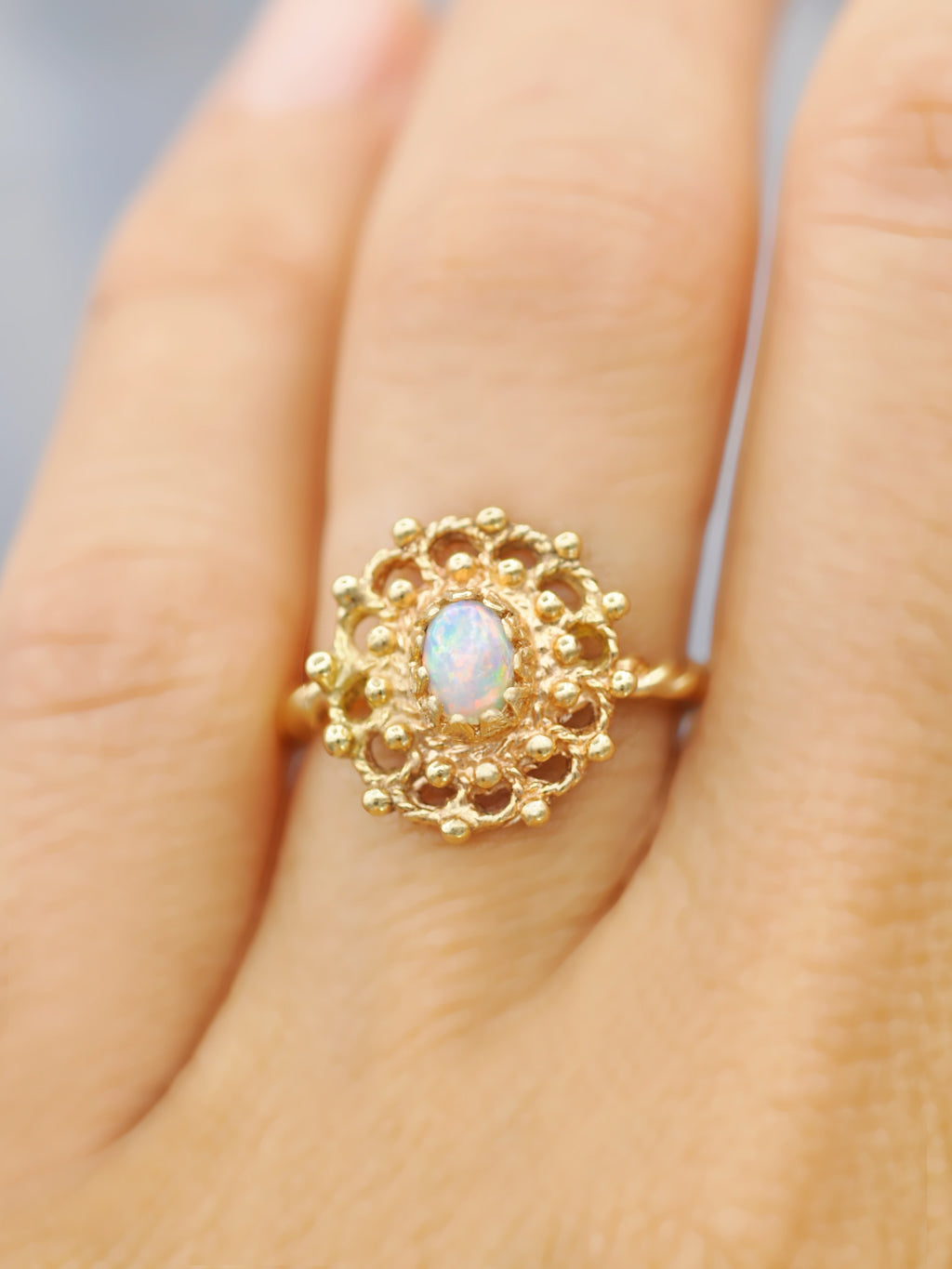 14K Opal Lace Ring