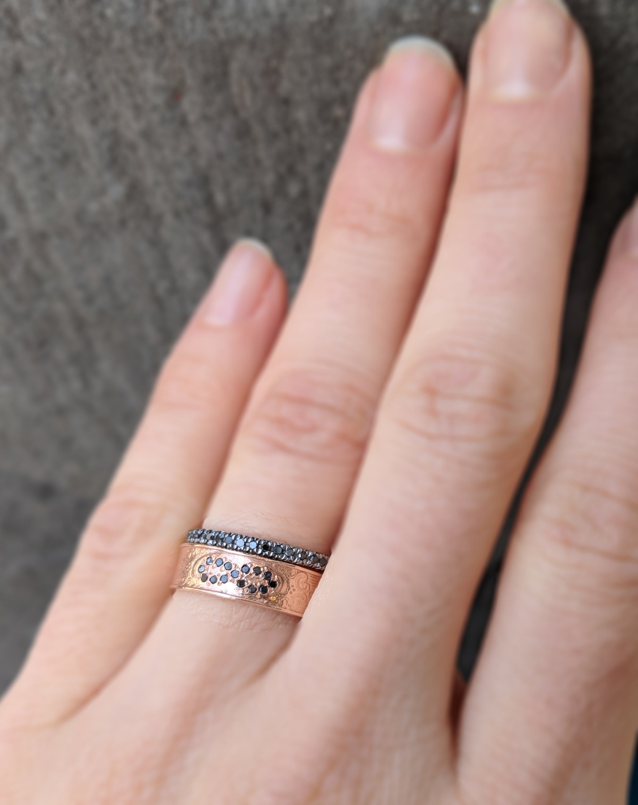 Antique Pave Diamond Infinity Ring - White Diamonds - LUNESSA